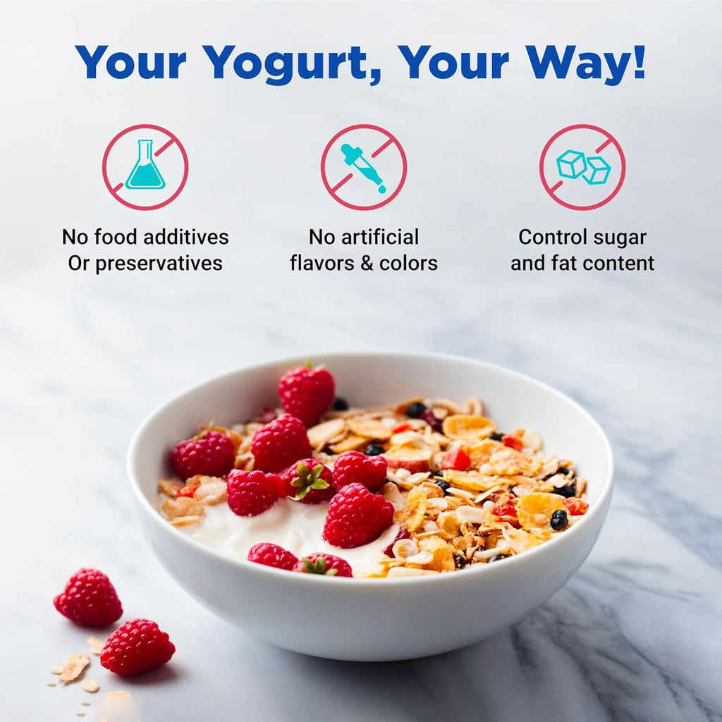 Ultimate Probiotic Yogurt Maker | Buy Now & Get 16 FREE 6 oz BPA-Free Glass Jars + 2 FREE Packs of Oats + 1 FREE Honey