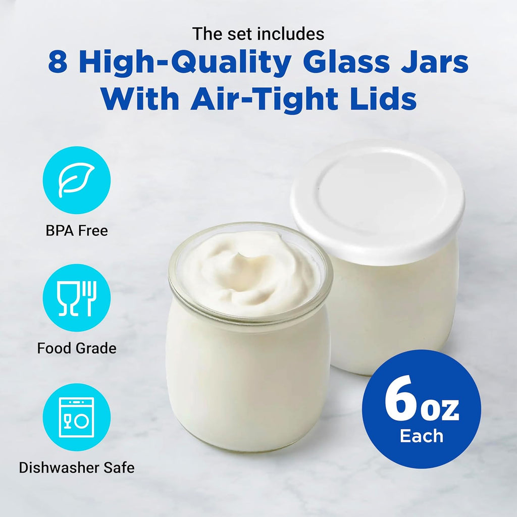 Ultimate Probiotic Yogurt Maker | Buy Now & Get 16 FREE 6 oz BPA-Free Glass Jars + 2 FREE Packs of Oats + 1 FREE Honey