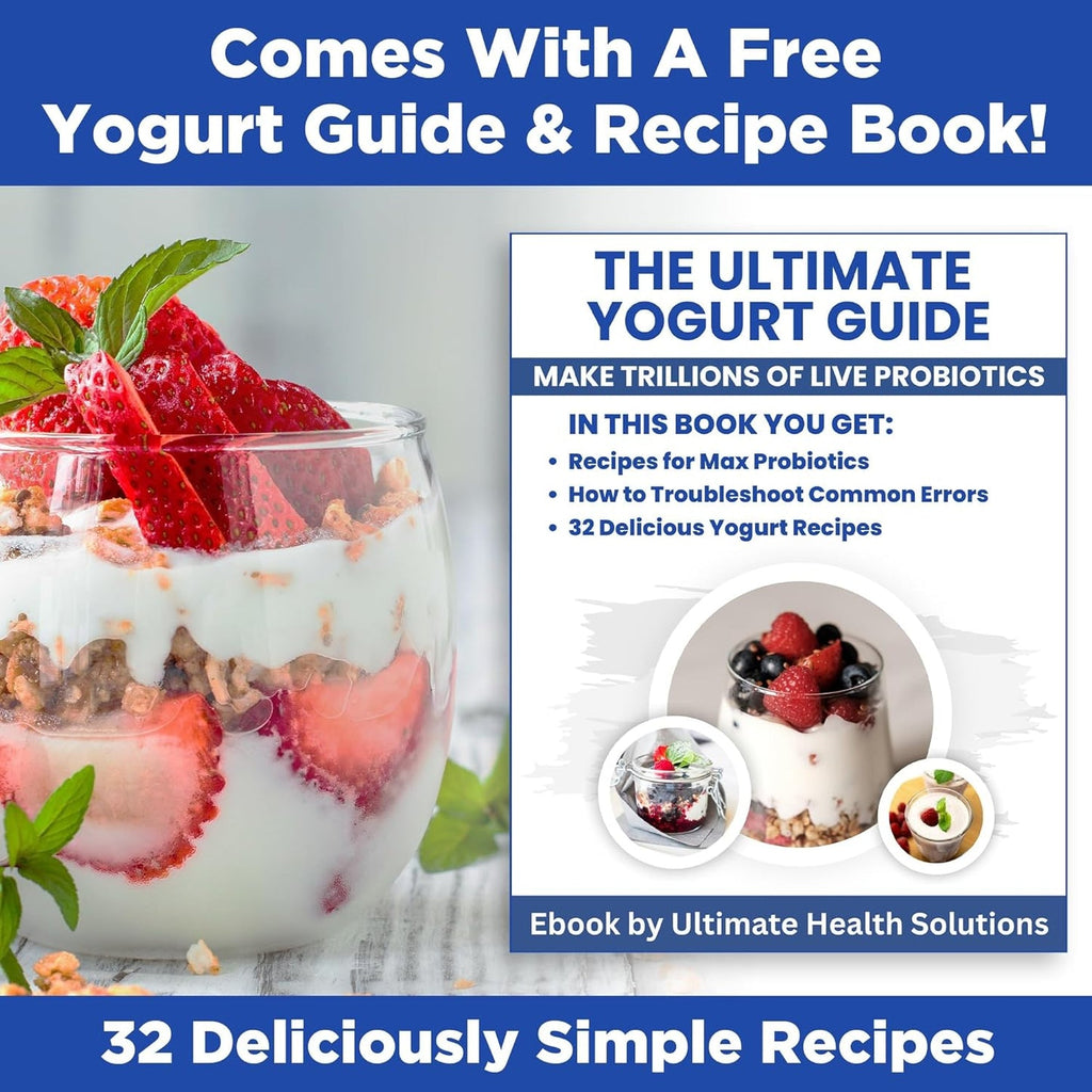 Ultimate Probiotic Yogurt Maker | Buy Now & Get 16 FREE 6 oz BPA-Free Glass Jars + 2 FREE Packs of Oats + 1 FREE Honey