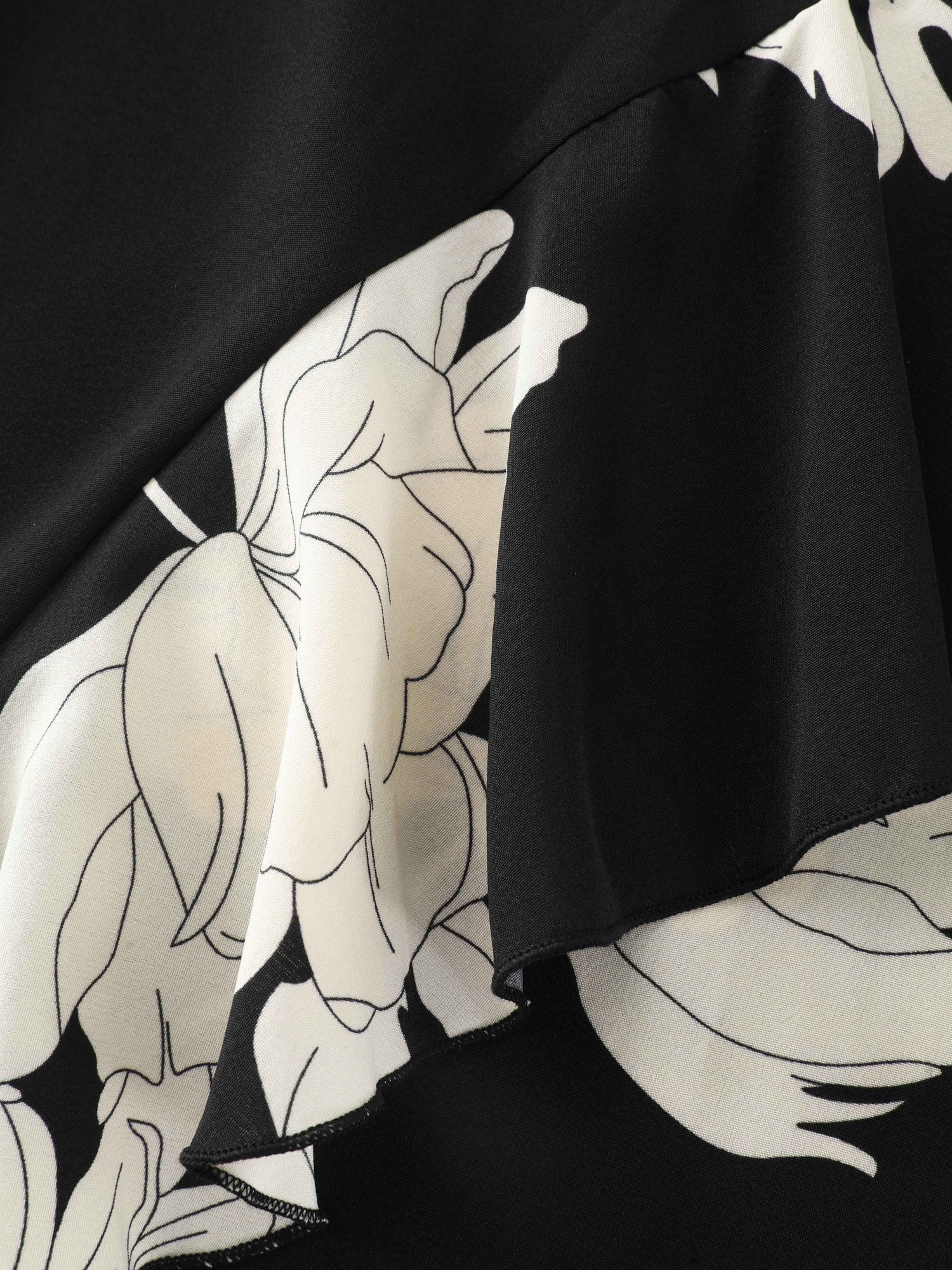 Floral Print Color Contrast Sleeveless Midi Dress
