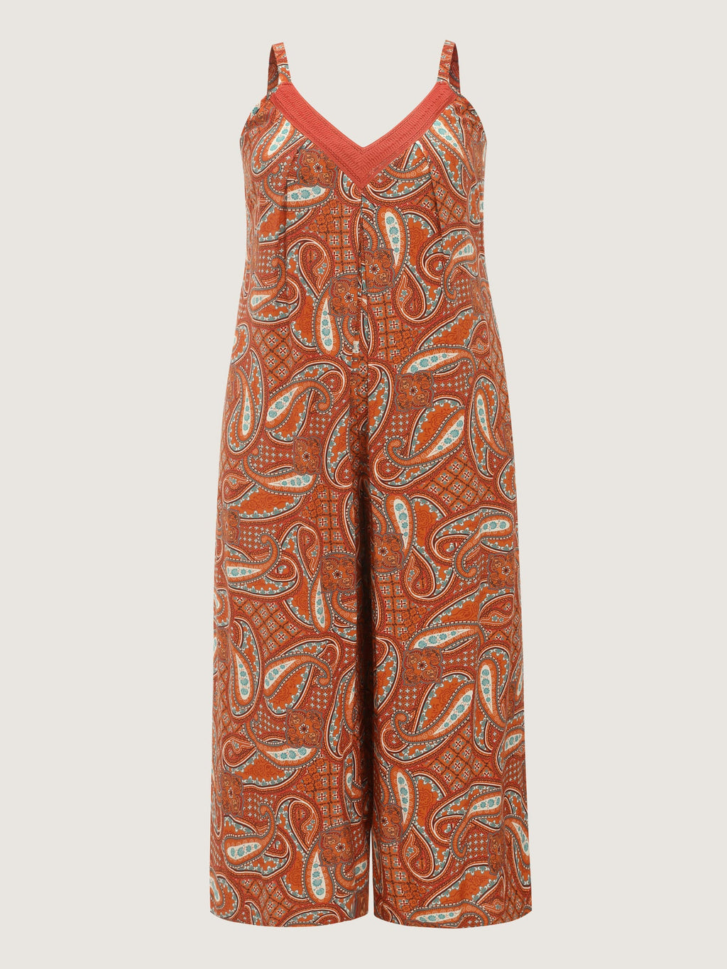 Paisley Print Backless Sleeveless Jumpsuit