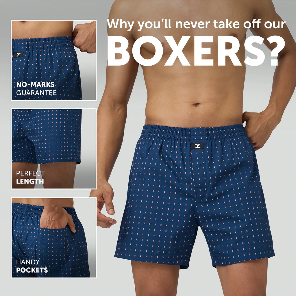 Astor Lounge Inner Boxers Blocks Blue