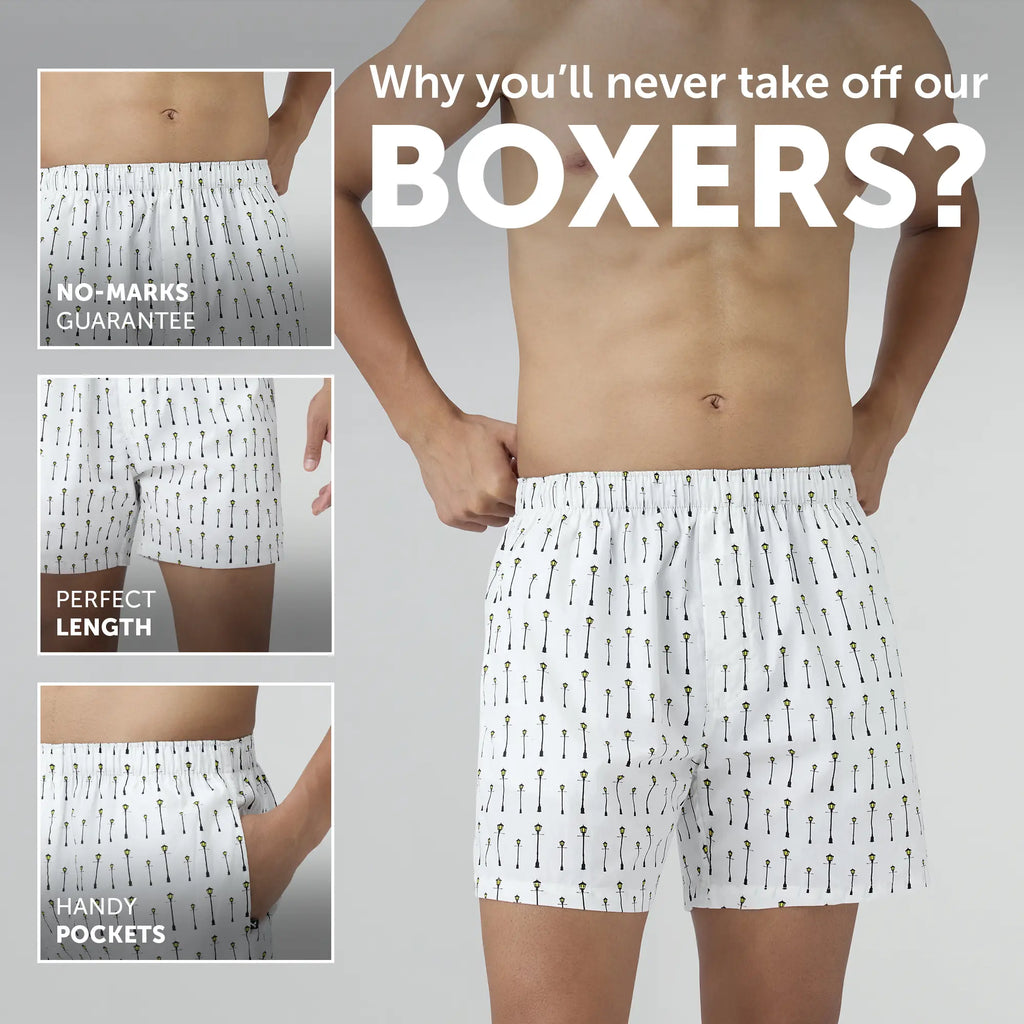 Remix Cotton Boxers Streetlight White