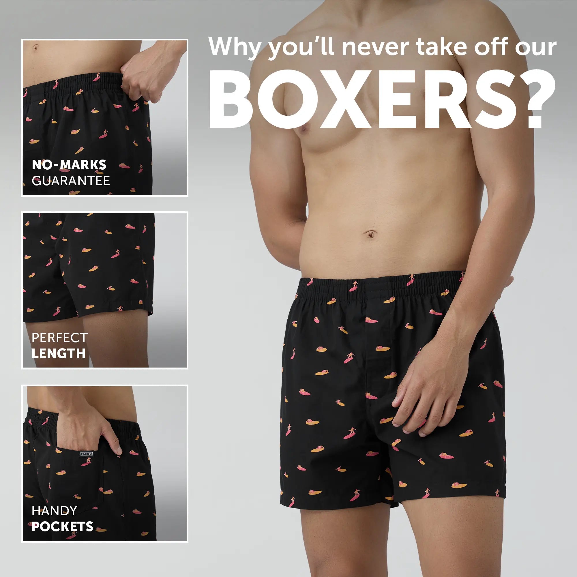 Splash Cotton Boxers - Surfer Black