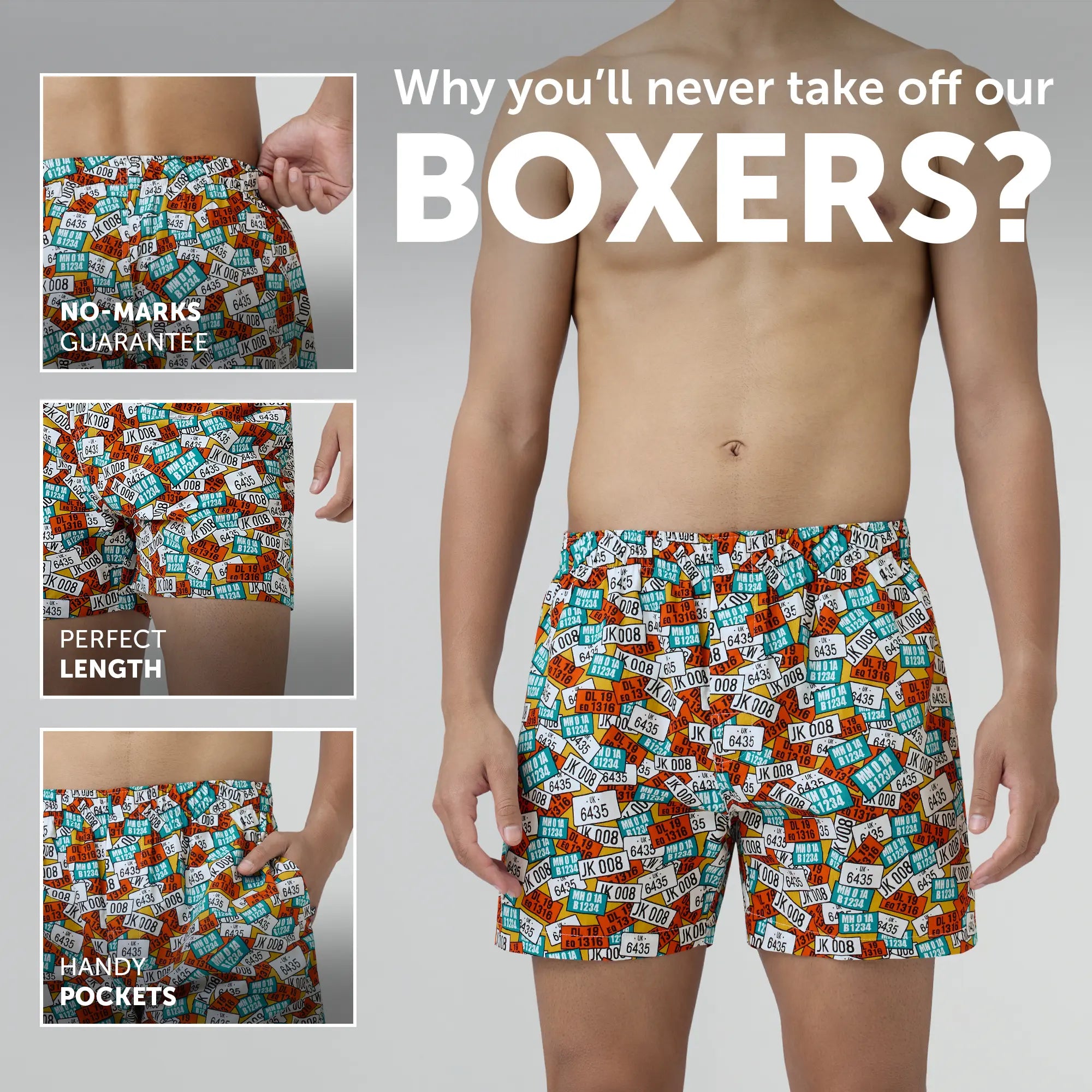 Remix Cotton Boxers Plate Orange