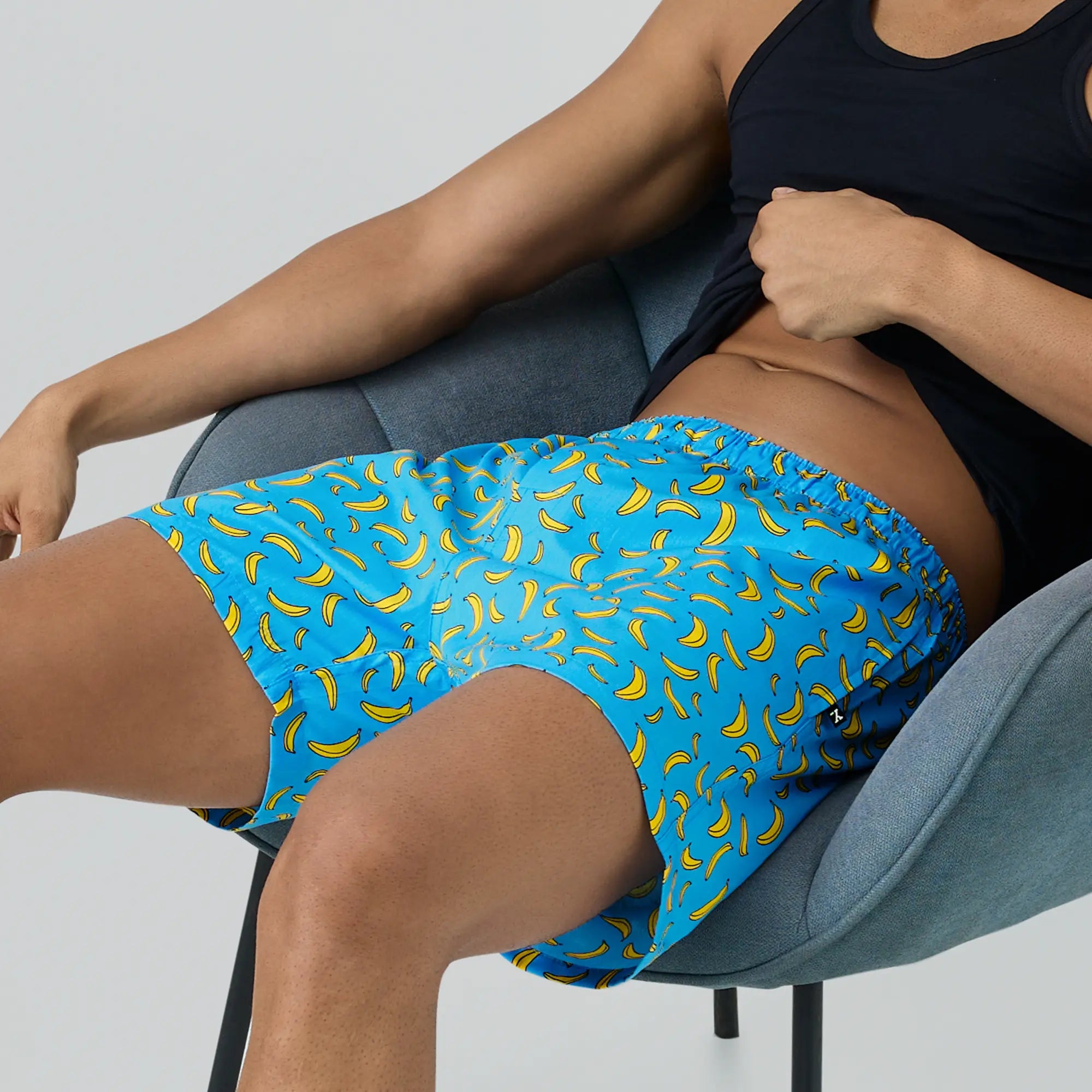 Remix Cotton Boxers Banana Blue