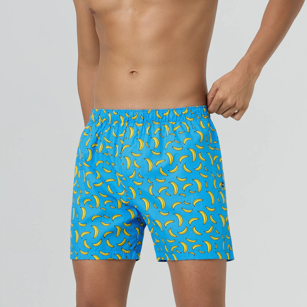 Remix Cotton Boxers Banana Blue