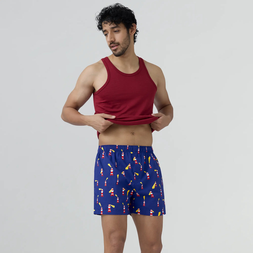 Remix Cotton Boxers Lighthouse Blue