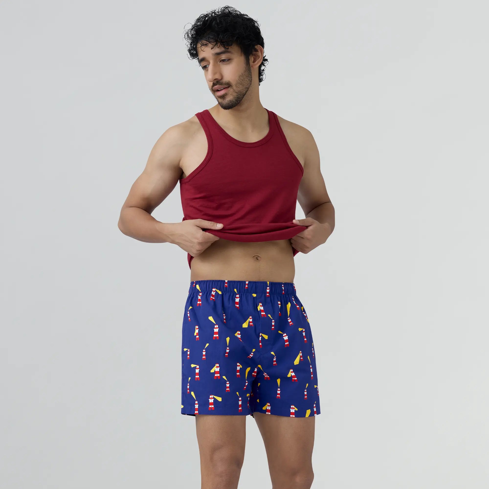 Remix Cotton Boxers Lighthouse Blue