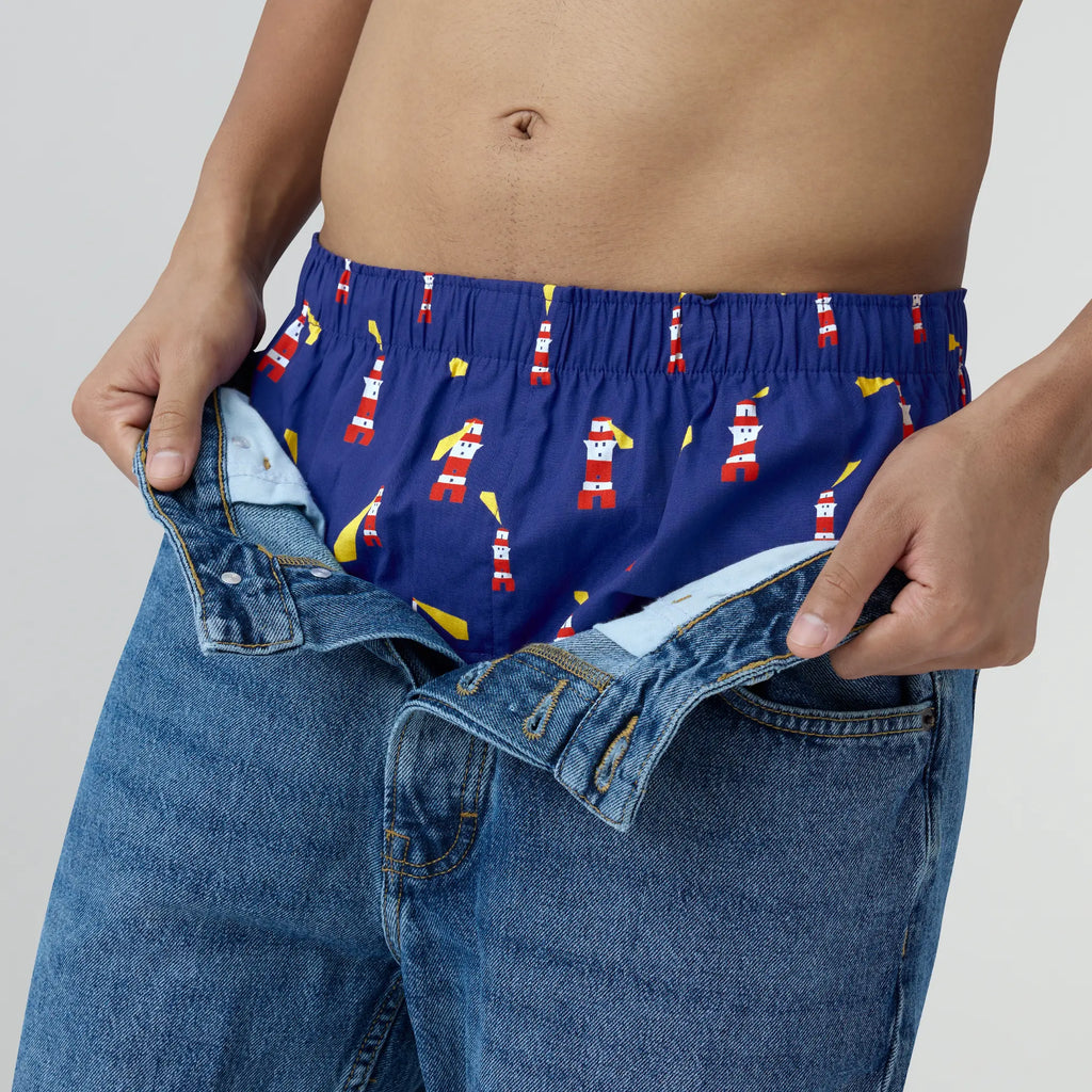 Remix Cotton Boxers Lighthouse Blue