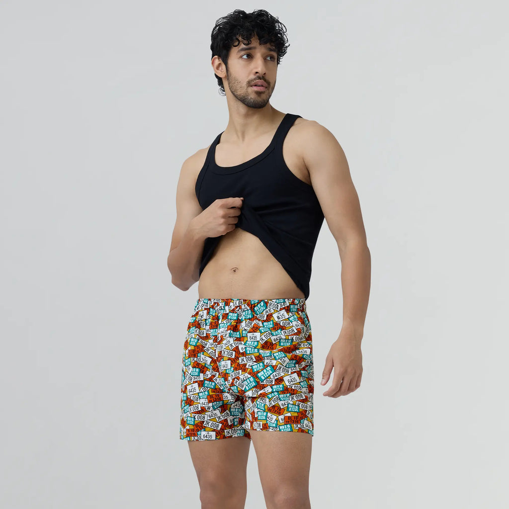 Remix Cotton Boxers Plate Orange