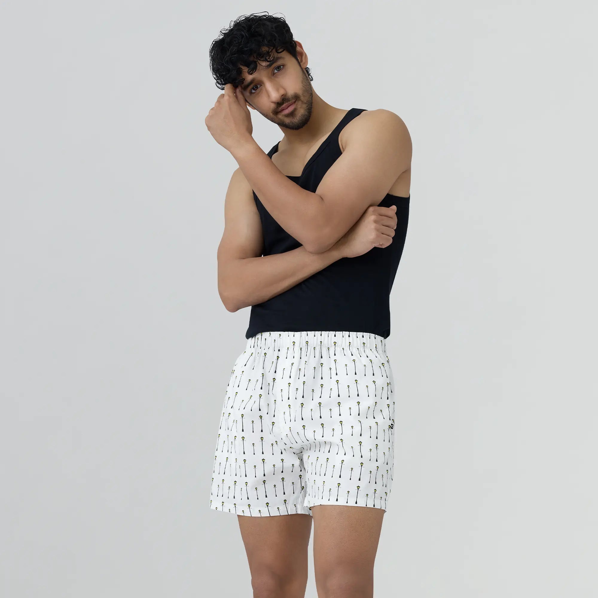Remix Cotton Boxers Streetlight White