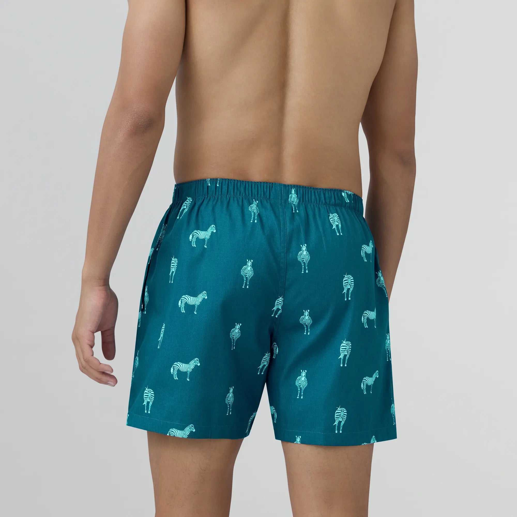 Remix Cotton Boxers Zebra Blue