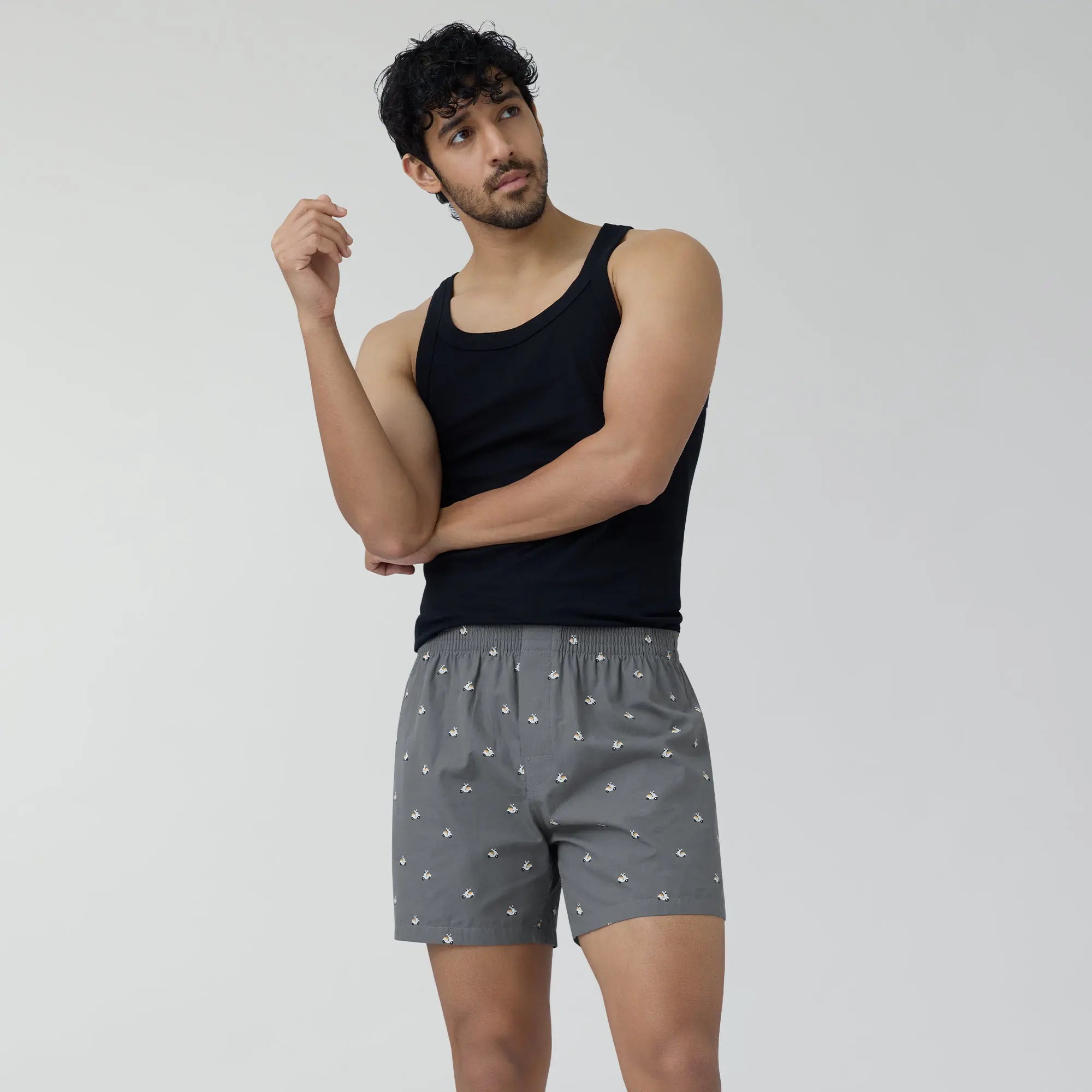 Splash Cotton Boxers - Vespa Grey